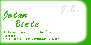 jolan birle business card